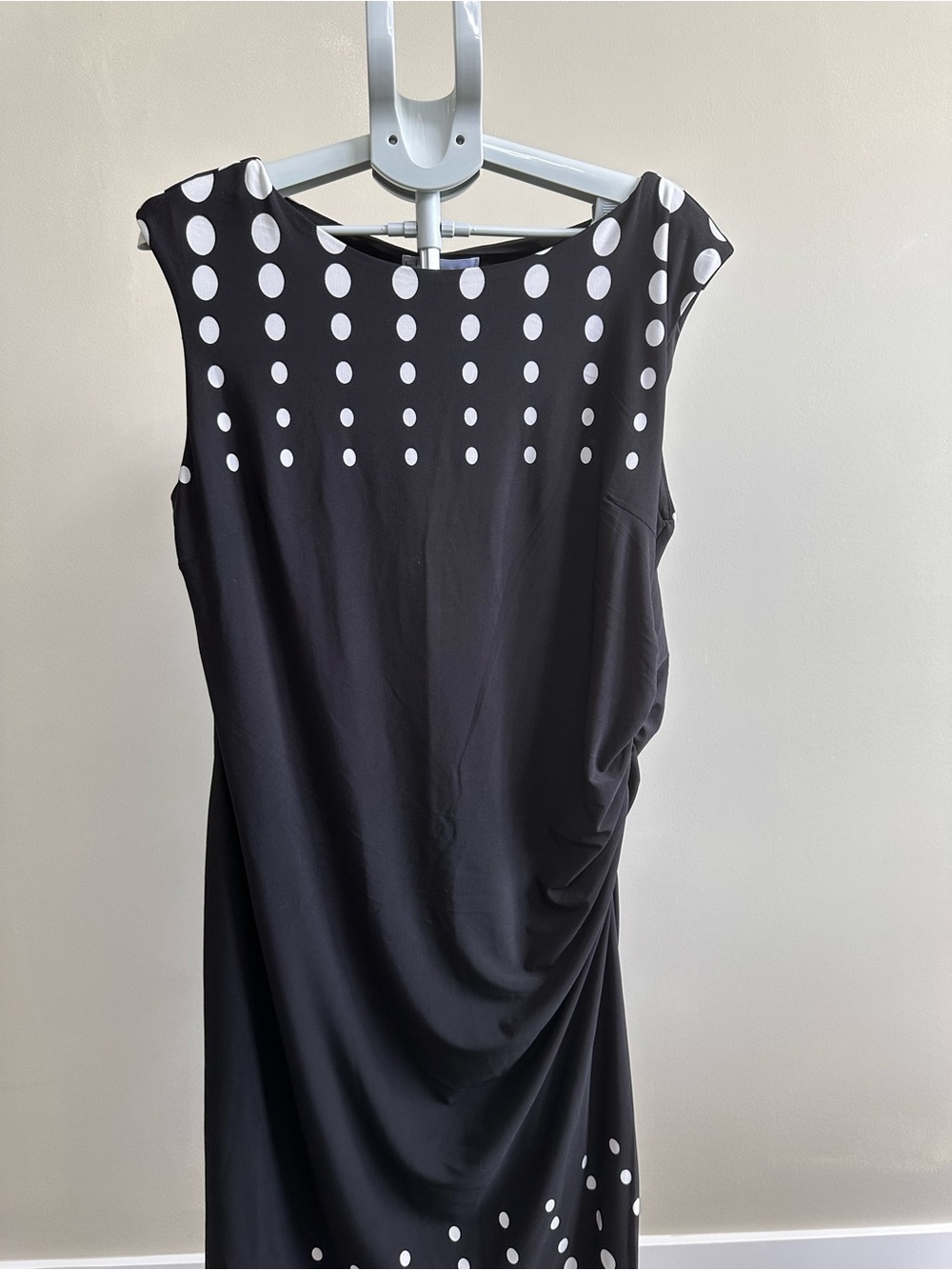 cleo Black Dress with White Polka Dot Yoke